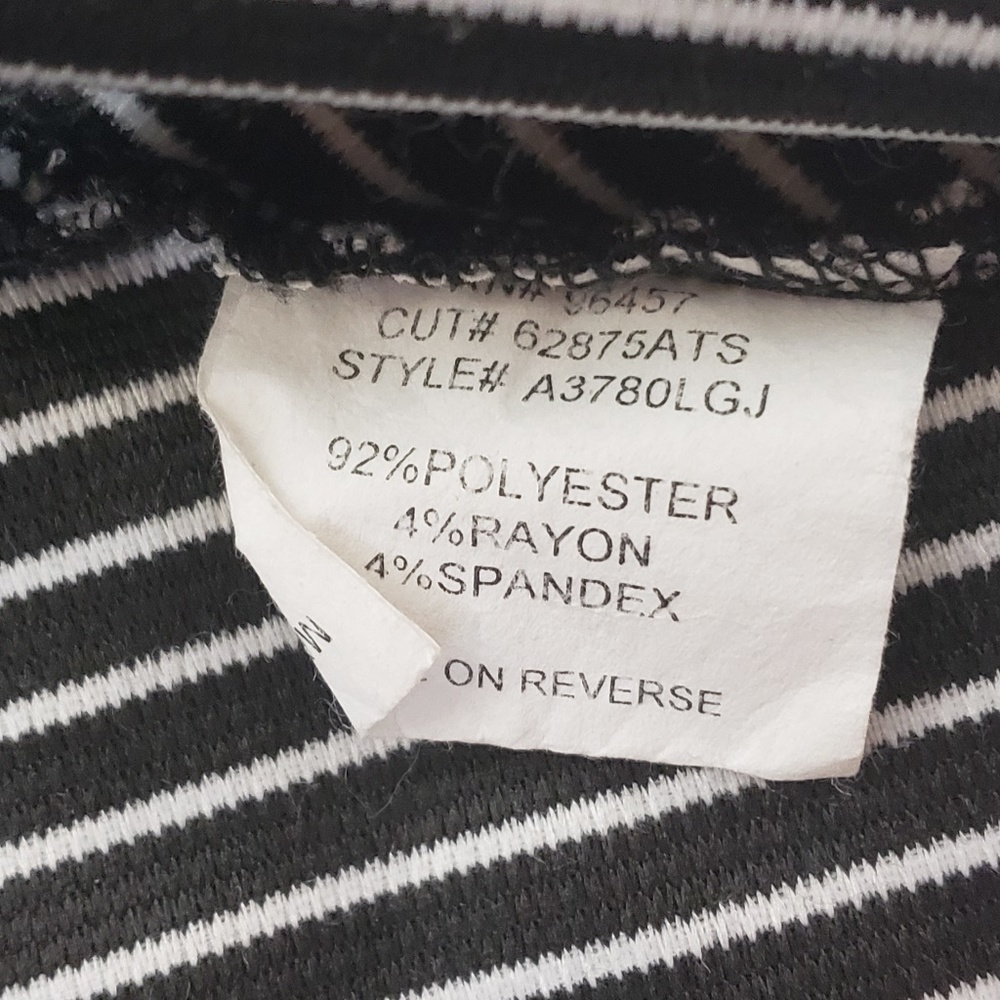 SOLD-Eyeshadow Peplum Top Stripes Size Large D15 - Picture 7 of 7